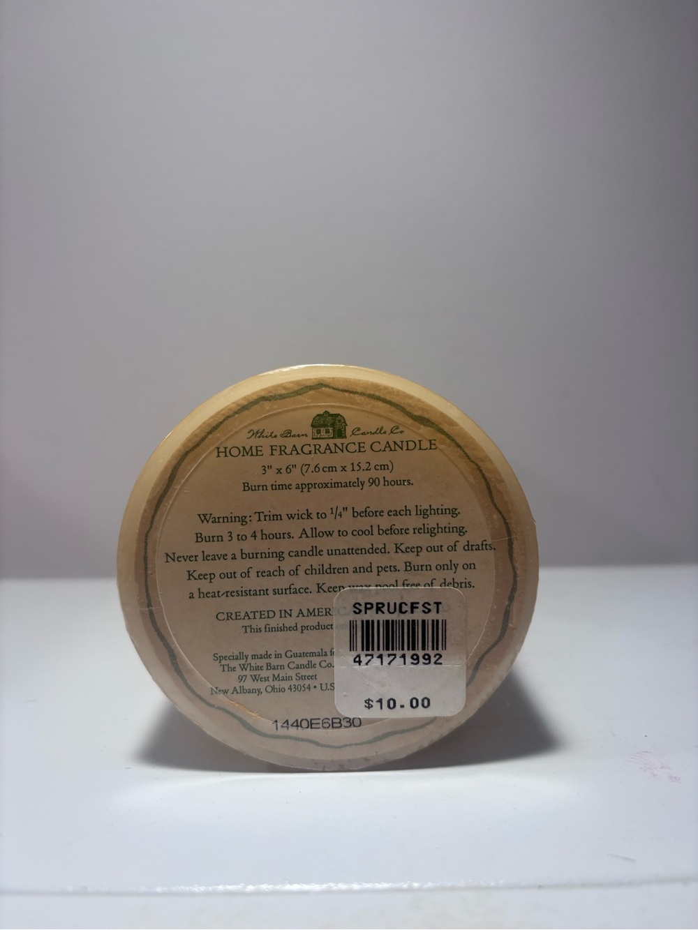 White Barn Bath and Body Works Spruce Forest Scented Pillar Candle 3x6 New - Picture 5 of 5